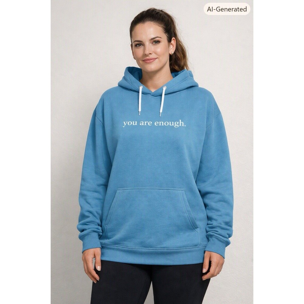 Dear Person Behind Me Hoodie Unisex XL Blue You Are Enough Graphic Pullover - Picture 2 of 9